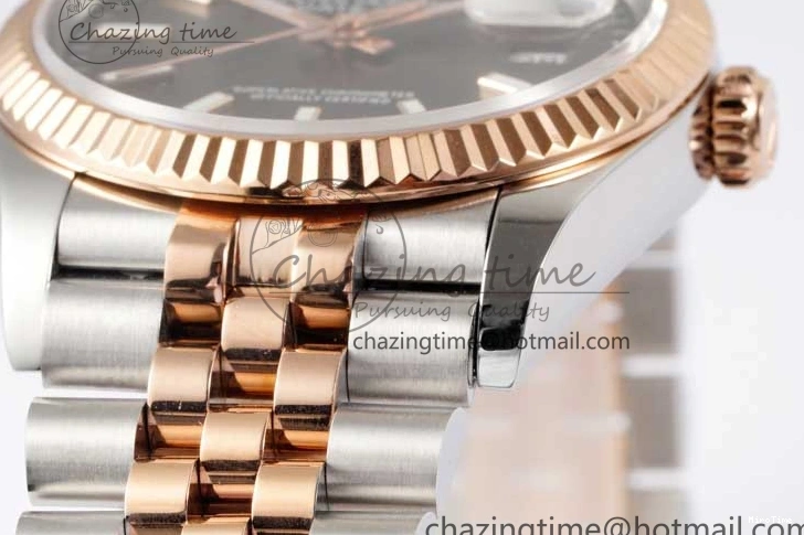 MiroTime 0504 DateJust 36 SS RG DIWF 1:1 Best Edition 904L Steel Gray Stick Dial on Jubilee Bracelet SA Original 2321